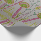 Whimsical Flowered Wrapping Paper Cadeaupapier (Hoek)