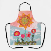 Whimsical Flowers All-Over Print Apron Schort (Voorkant)