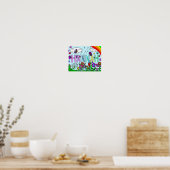 Whimsical Flowers and Girl's Name Hannah Wall Art Poster (Keuken)