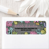 Whimsical Flowers and Leaves Retouradres Label (Insitu)