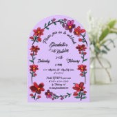 Whimsical Flowers Arch Border 35e verjaardagsfeest Kaart (Staand voorkant)