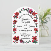 Whimsical Flowers Arch Border 35e verjaardagsfeest Kaart (Staand voorkant)