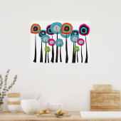 Whimsical Flowers Art Poster IV (Keuken)