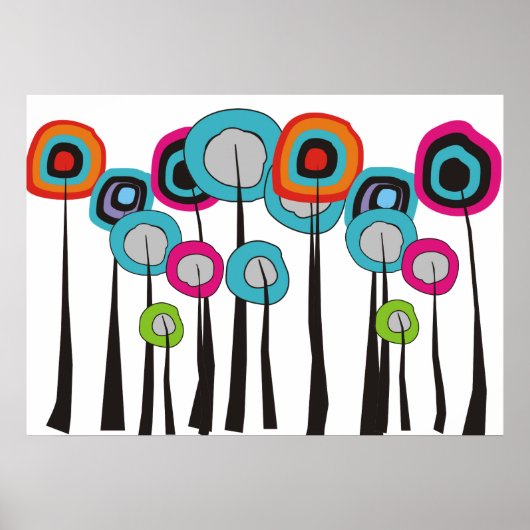 Whimsical Flowers Art Poster IV (Voorkant)