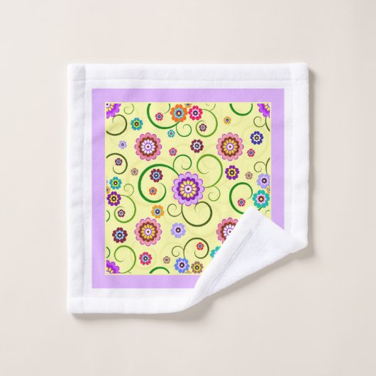 Whimsical Flowers Bad Handdoek (Wasdoekje)