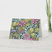 Whimsical Flowers Blijft Botanische Moederdag Kaart (Achterkant)