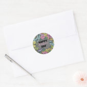 Whimsical Flowers Blijft Botanische Moederdag Ronde Sticker (Envelop)