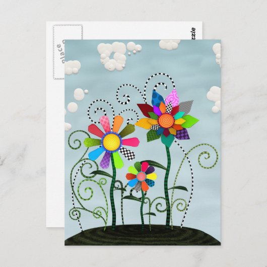 Whimsical Flowers Briefkaart (Voorkant / Achterkant)