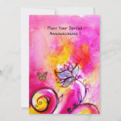 WHIMSICAL FLOWERS & BUTTERFLIES roze geel Kaart (Achterkant)