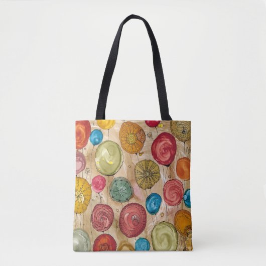 Whimsical Flowers Canvas tas (Voorkant)