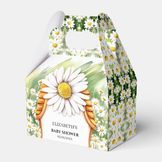 Whimsical Flowers Daisy Baby shower Bedankdoosjes (Voorkant Zijde)