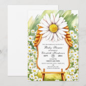Whimsical Flowers Daisy Baby shower Kaart (Voorkant / Achterkant)