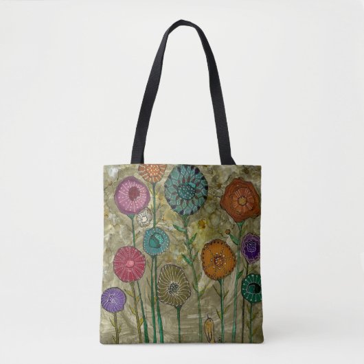 Whimsical Flowers en een Little Bird Tas (Voorkant)