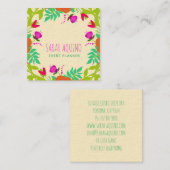 Whimsical Flowers Floral Event Planner Vierkante Visitekaartje (Voorkant / Achterkant)