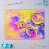 WHIMSICAL FLOWERS Geel Blauw Roze Tissuepapier (Craft)