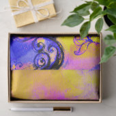 WHIMSICAL FLOWERS Geel Blauw Roze Tissuepapier (Geschenk)