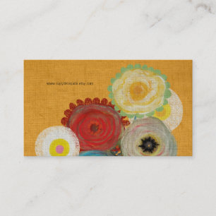 Whimsical Flowers Handmade Art Visitekaartjes