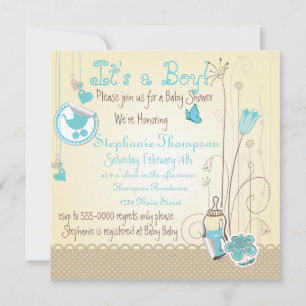 Whimsical Flowers Het is een Baby shower voor jong Kaart