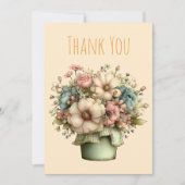 Whimsical Flowers in a Planter Pot Bedankkaart (Voorkant)