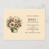Whimsical Flowers in a Planter Pot Birthday Uitnodiging Briefkaart (Voorkant)