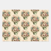 Whimsical Flowers in a Planter Pot Cute Pattern Inpakpapier Vel (Voorkant 3)