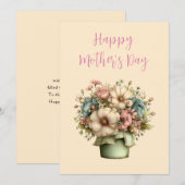 Whimsical Flowers in a Planter Pot Mother's Day Feestdagenkaart (Voorkant / Achterkant)