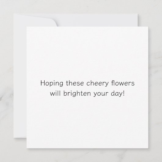 Whimsical Flowers in Pot Thinking of You Cheerup Kaart (Achterkant)