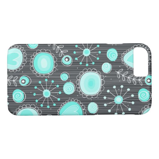Whimsical Flowers in Turquoise iPhone 7 hoesje