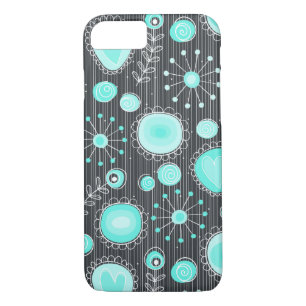 Whimsical Flowers in Turquoise iPhone 7 hoesje