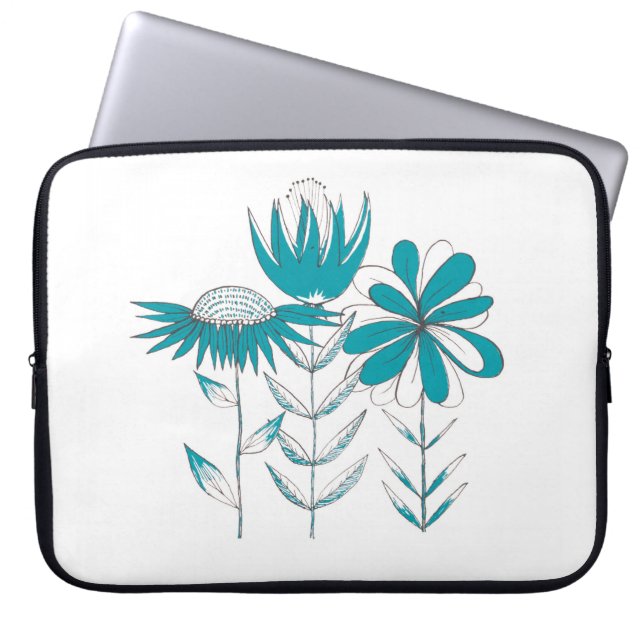 Whimsical Flowers Laptop Sleeve (Voorkant)