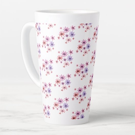 Whimsical Flowers Latte Mok (Linkerhoek)