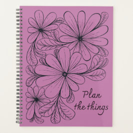 Whimsical Flowers op Paarse Planner