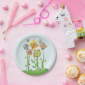 Whimsical Flowers Papieren Bordje (Feest)