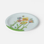 Whimsical Flowers Papieren Bordje (Gekanteld)