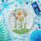Whimsical Flowers Papieren Bordje (Feest)