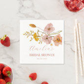 Whimsical Flowers, Pink Bohemian Flowers Napkins Servet (Insitu)