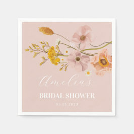 Whimsical Flowers, Pink Bohemian Flowers Servet