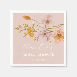Whimsical Flowers, Pink Bohemian Flowers Servet
