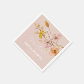 Whimsical Flowers, Pink Bohemian Flowers Servet (Hoek)