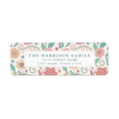 Whimsical Flowers Retour-adreslabel Etiket (Voorkant)