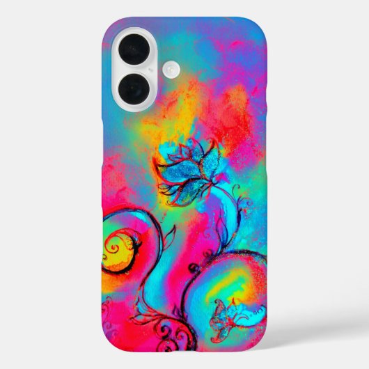 WHIMSICAL FLOWERS roze geel blauw Case-Mate iPhone Case (Achterkant)
