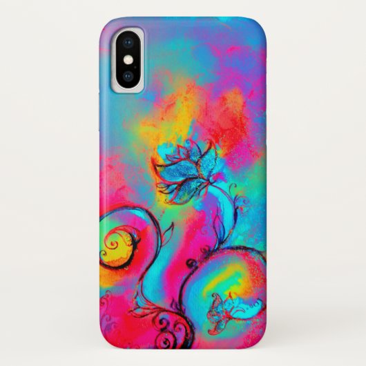 WHIMSICAL FLOWERS roze geel blauw Case-Mate iPhone Case (Achterkant)