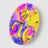 WHIMSICAL FLOWERS roze geel blauw Grote Klok (Hoek)