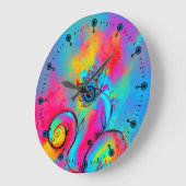 WHIMSICAL FLOWERS roze geel blauwgroen blauw Grote Klok (Hoek)