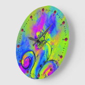 WHIMSICAL FLOWERS roze geel groen blauw Grote Klok (Hoek)