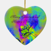 WHIMSICAL FLOWERS roze geel paars, blauw Keramisch Ornament (Achterkant)