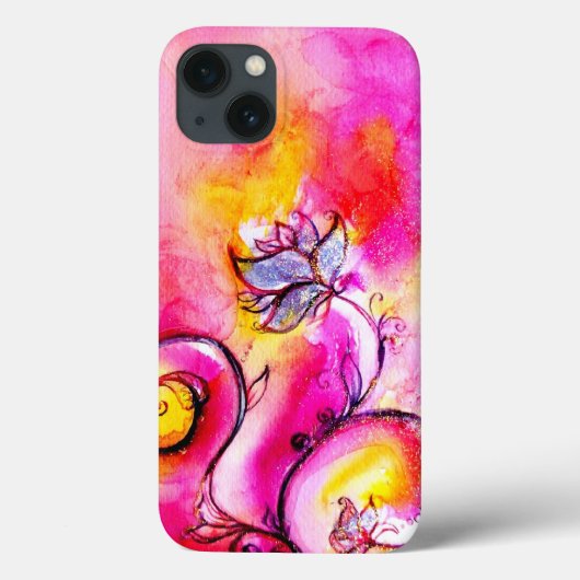 WHIMSICAL FLOWERS roze geel paars Case-Mate iPhone Case (Achterkant)