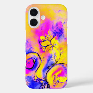 WHIMSICAL FLOWERS roze geel paars iPhone 16 Hoesje