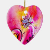 WHIMSICAL FLOWERS roze geel paars Keramisch Ornament (Rechts)