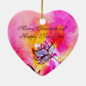 WHIMSICAL FLOWERS roze geel paars Keramisch Ornament (Achterkant)